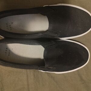 a new day Black Slip-On Sneakers with Canvas Upper